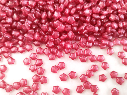 Sterne 6mm - Kirschrot Glitzer