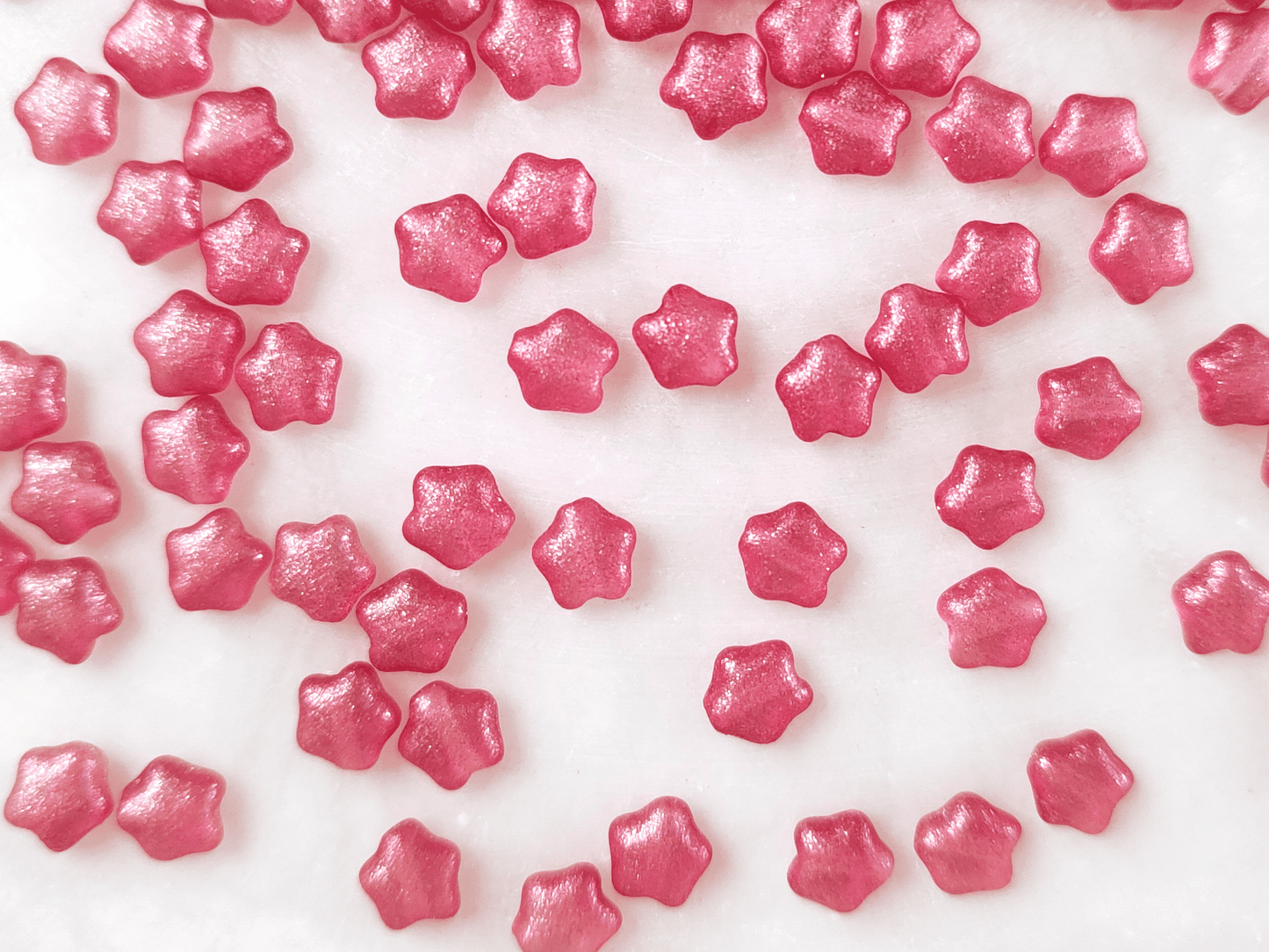 Sterne 6mm - Kirschrot Glitzer