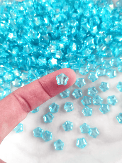 Star beads 8mm - Caribbean blue iris