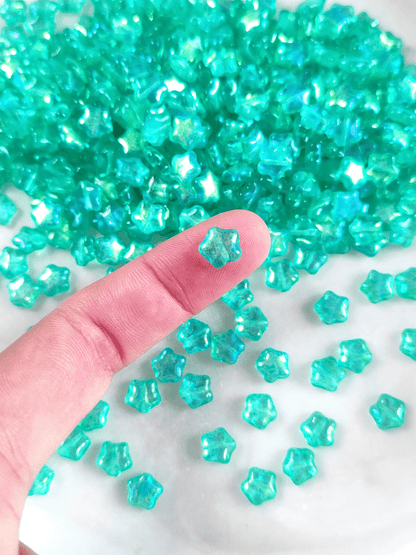 Sterne 8mm - Pfefferminz Grün Iris