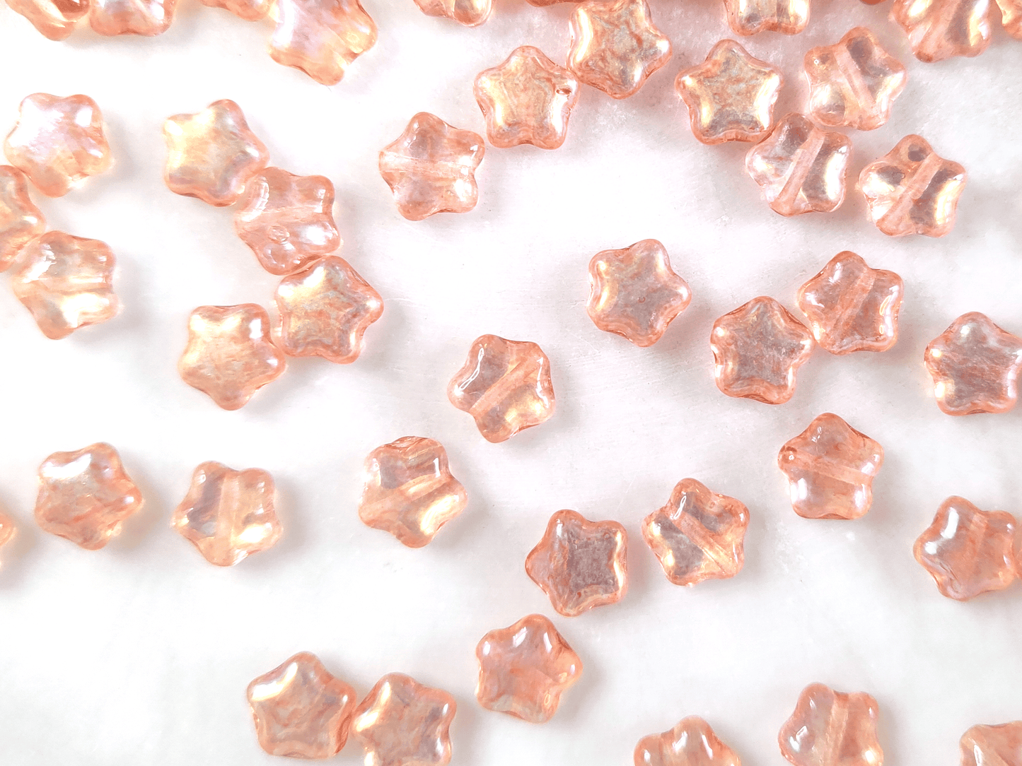 Sterne 8mm - Pfirsich Orange Iris