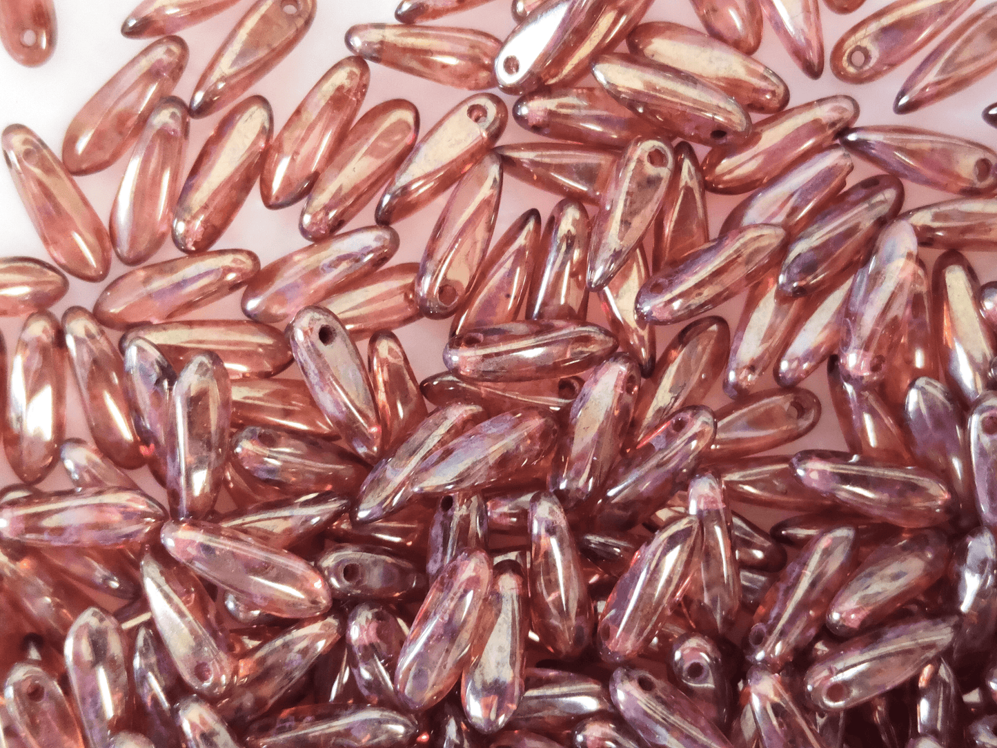 Dagger beads 3x11mm - purple & brown Picasso