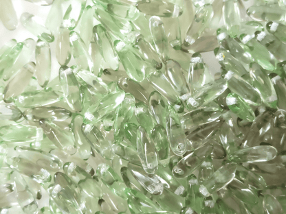 Dagger beads 3x11mm - sage green