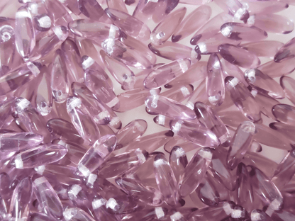 Dagger beads 3x11mm - muted purple