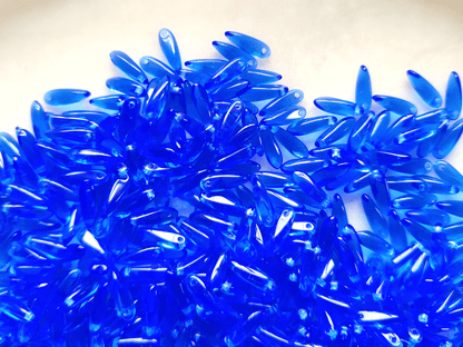 Dagger beads 3x11mm - royal blue
