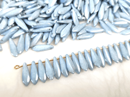 Dagger beads 5x16mm - pastel powder blue