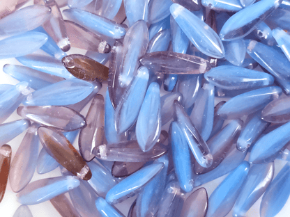 Dagger beads 5x16mm - ombre light blue & purple