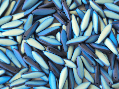 Dagger beads 5x16mm - matt blue iris
