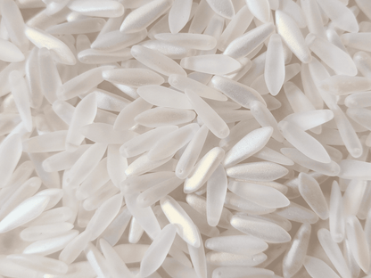 Dagger beads 5x16mm - matt white iris