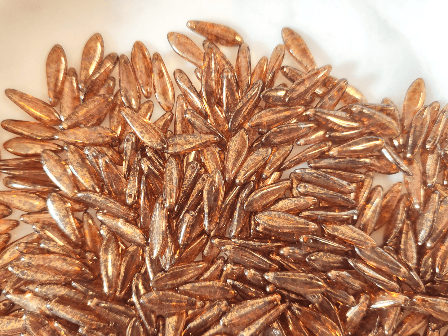 Dagger beads 5x16mm - brown & bronze