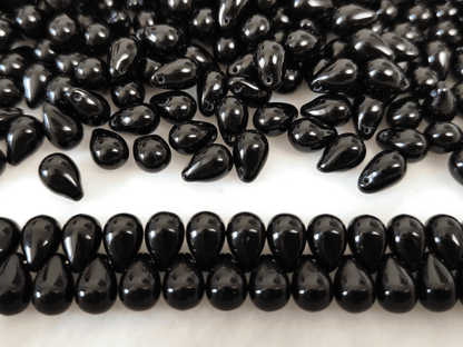 Drop beads 6x9mm - black