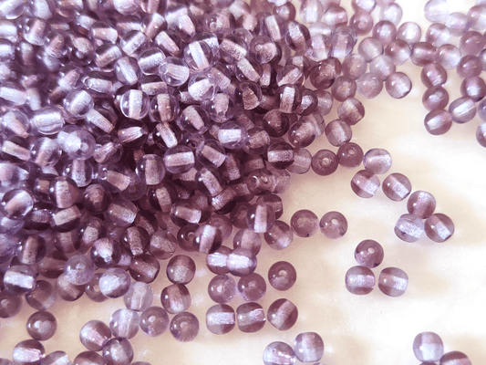 4mm runde Perlen - gedeckt Lila & Hellblau