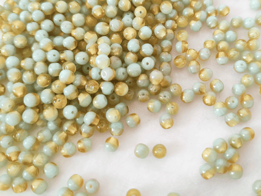 4mm runde Perlen - Hellgrün & Hellblau
