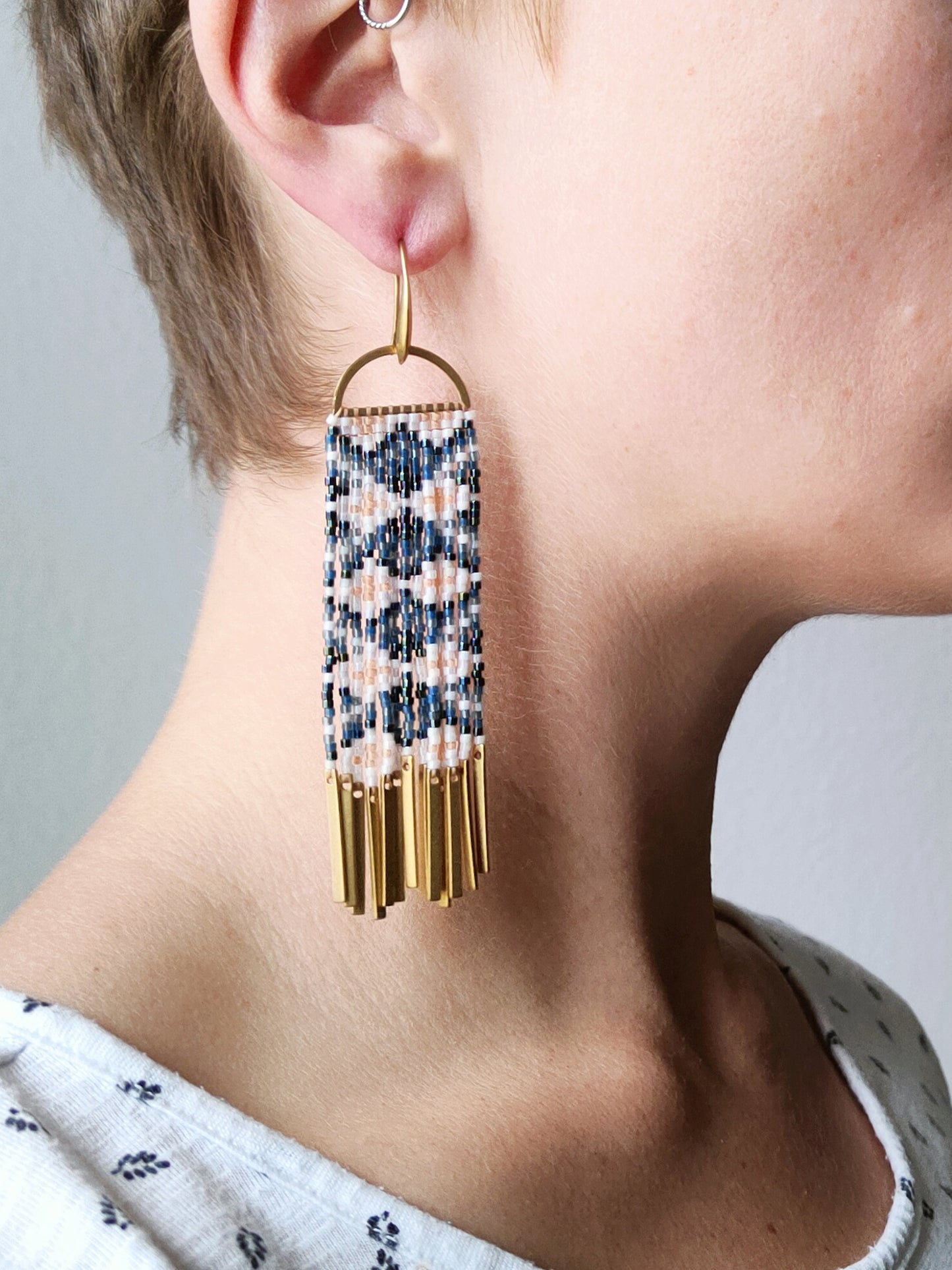 Wind chime earrings "Scirocco" - blue