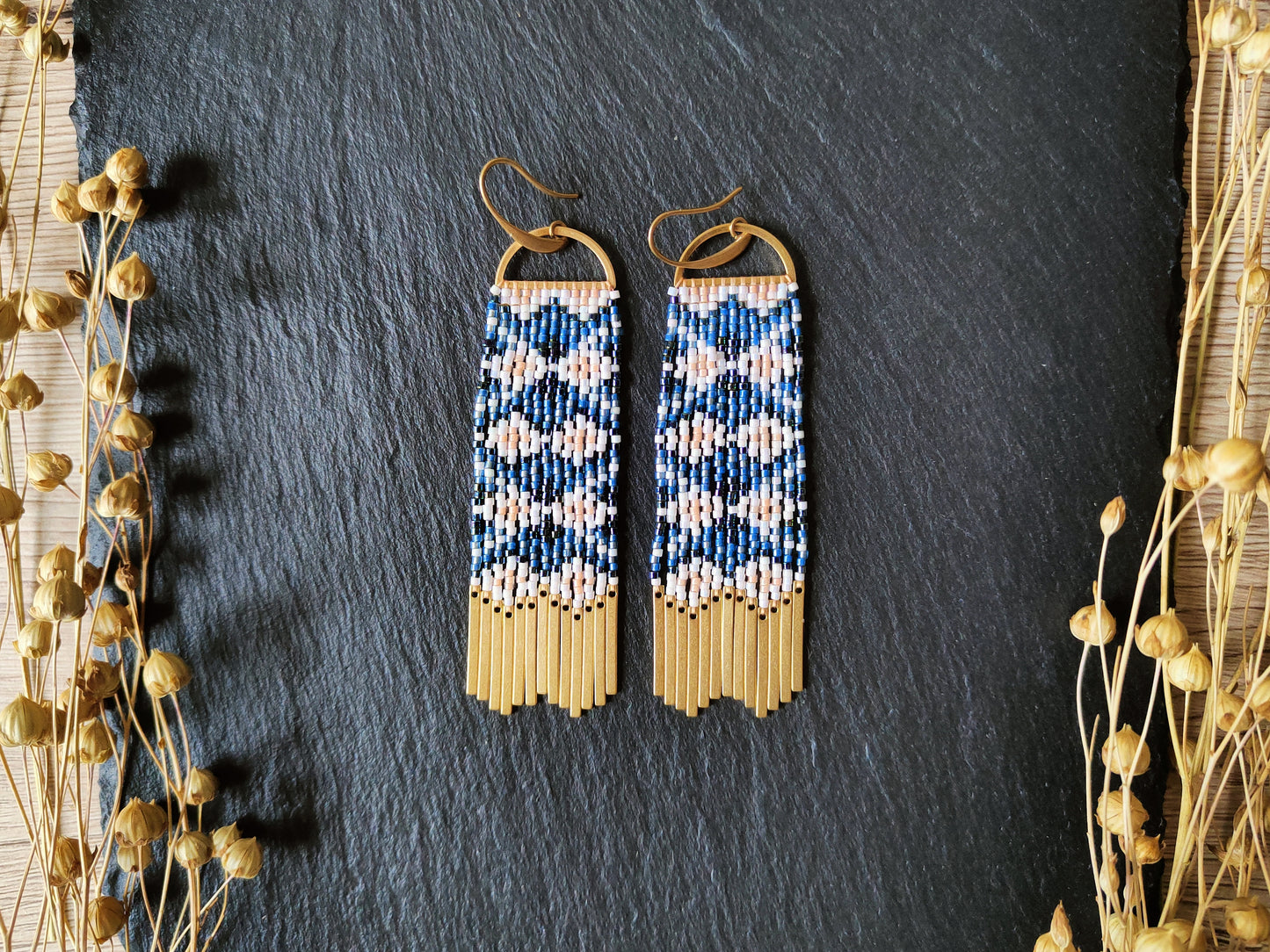 Wind chime earrings "Scirocco" - blue