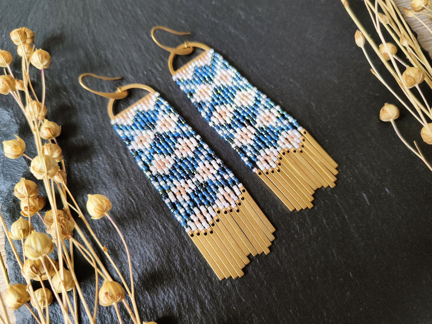 Wind chime earrings "Scirocco" - blue